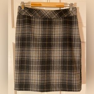 Eddie Bauer gray, brown, and black plaid skirt, size 4